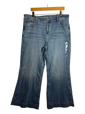 American Eagle Flare Stretch Jeans Women 16R 33W High Rise Dark Wash